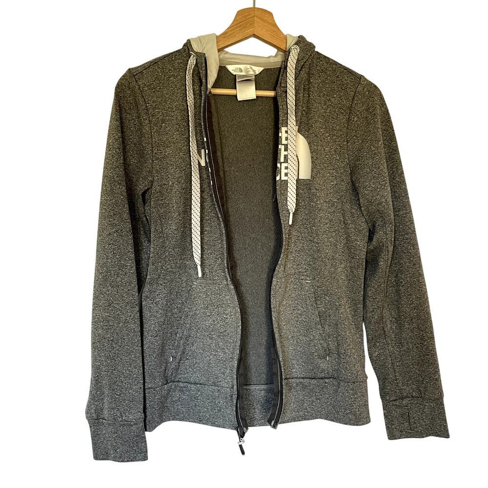 The North Face full zip gray sweater pockets women's size small athleisure top